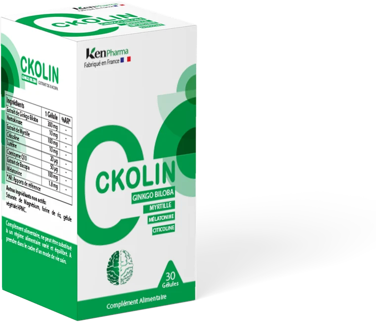 CKOLIN — boîte de 30 gélules, ginkgo biloba, bacopa et citicoline