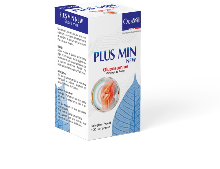 PLUS MIN NEW — boîte de 100 comprimés, glucosamine, chondroïtine et MSM
