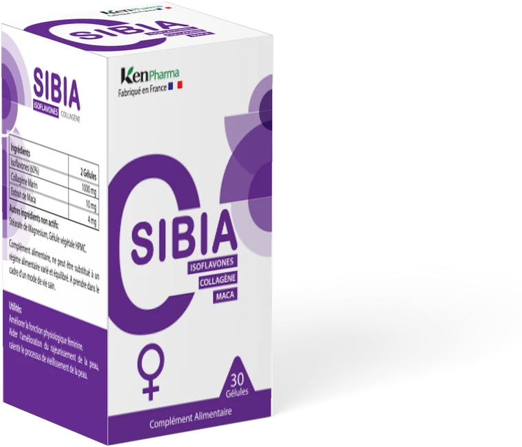 SIBIA — box of 30 capsules, soy isoflavones, marine collagen and maca